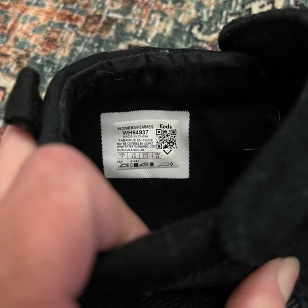 Keds Black Zip High-Top Sneakers in Black Denim and Suede in Size 7 Platform - Picture 5 of 10